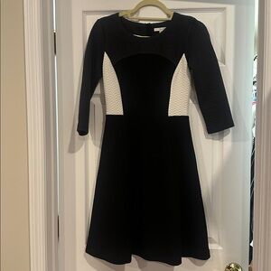 Boden Black Quilted A-Line Dress